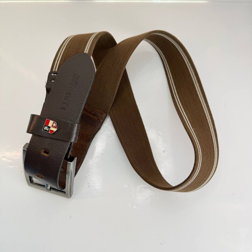 Men’s U.S. Polo Assn. Leather & Canvas Belt - Size 32 - Picture 13 of 13